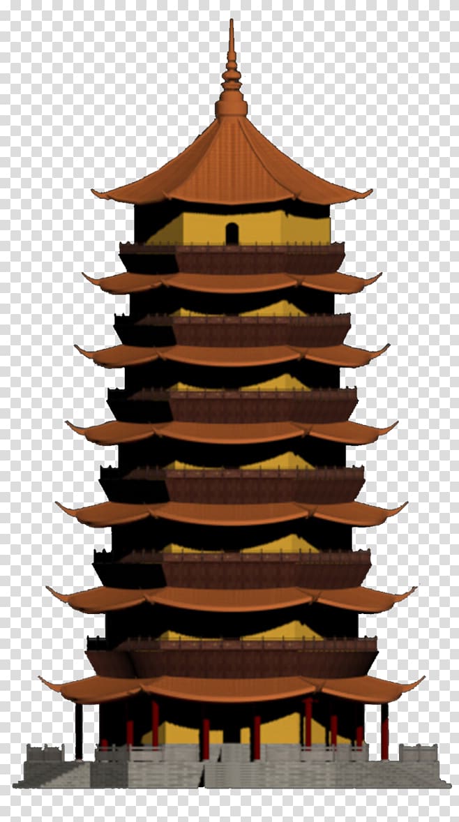 Leifeng Pagoda Giant Wild Goose Pagoda Chinese architecture, building transparent background PNG clipart