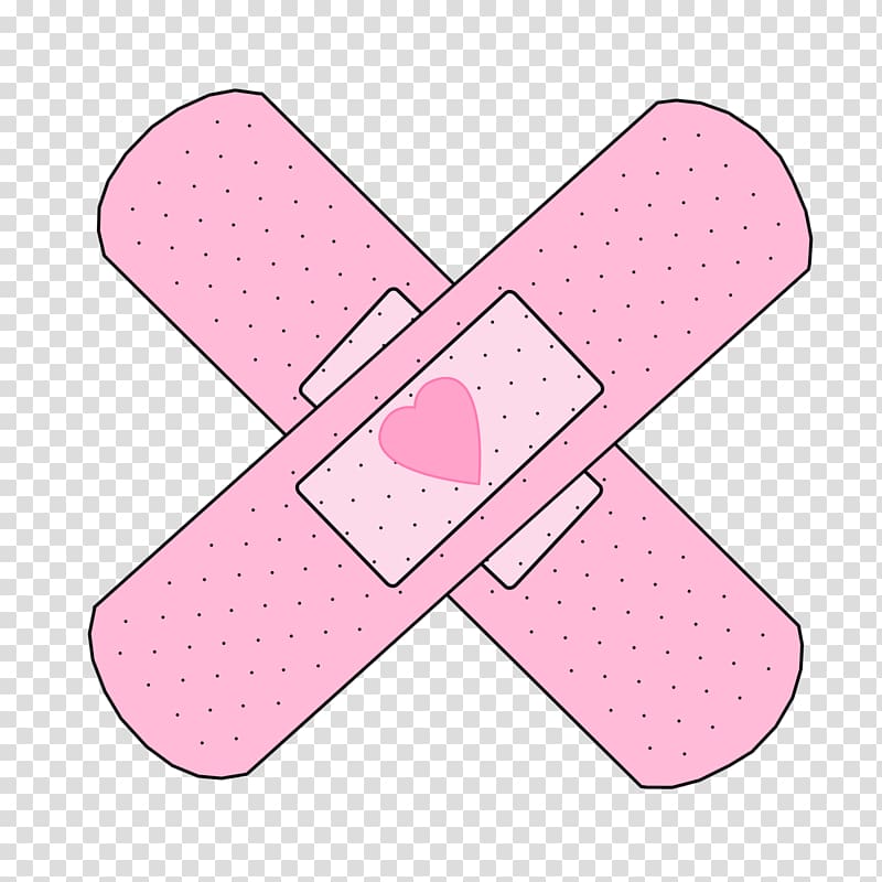 crisscross pink love adhesive bandages , Adhesive bandage Sticker Wound Band-Aid, aesthetics transparent background PNG clipart