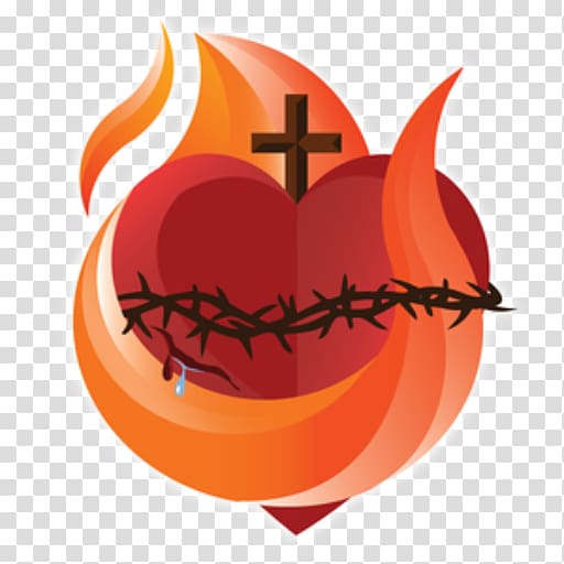 Sacred Heart Christianity God, flame heart transparent background PNG clipart