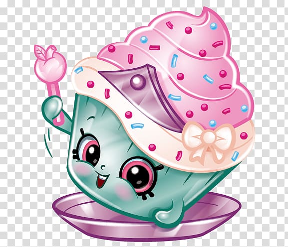 green and pink cupcake My Litliest , Belle Elsa Rapunzel Ariel Cupcake, Icon Shopkins transparent background PNG clipart