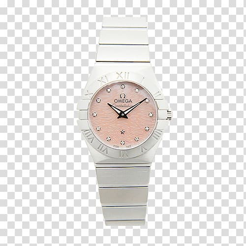 Watch strap Watch strap Metal, Omega Constellation series diamond scale quartz female form transparent background PNG clipart