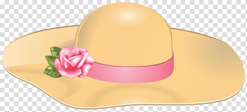 white and pink sun hat art, Hat Design Product, Female Hat with Rose transparent background PNG clipart