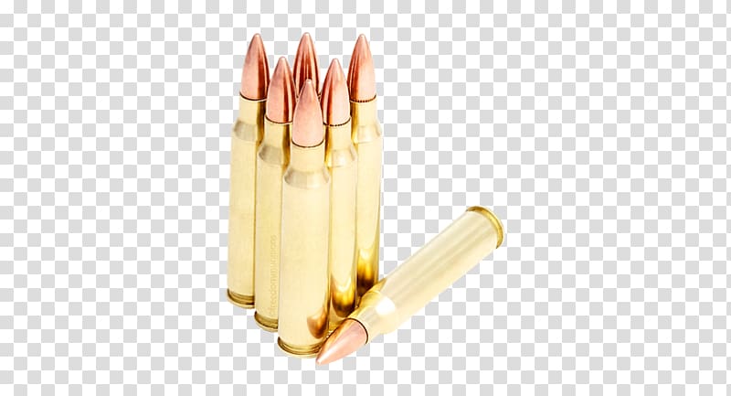 Full metal jacket bullet Ammunition .308 Winchester Projectile, ammunition transparent background PNG clipart