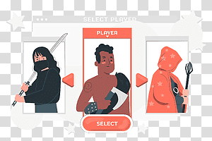illustration, Select player, game, online, player, hobby, play, fun transparent background PNG clipart thumbnail