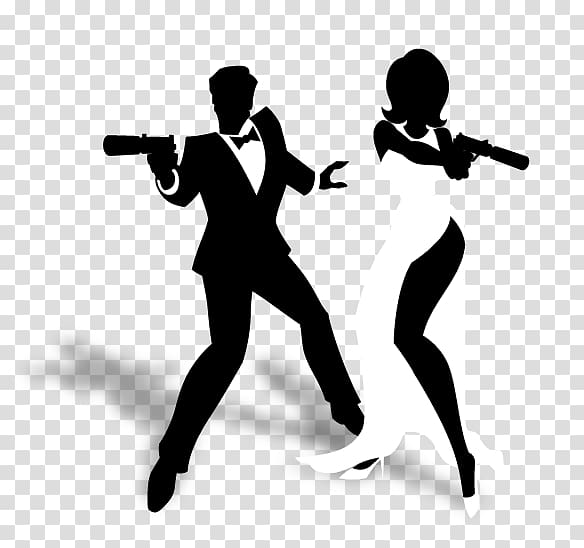 bond girl with gun silhouette