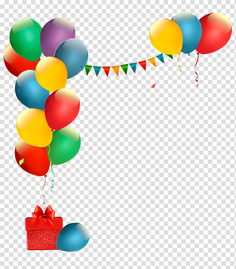 Toy balloon Party Euclidean Confetti Illustration, Balloon gift box transparent background PNG clipart