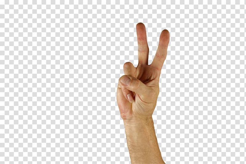 V sign Finger Sign language Peace Hand, fingers transparent background PNG clipart