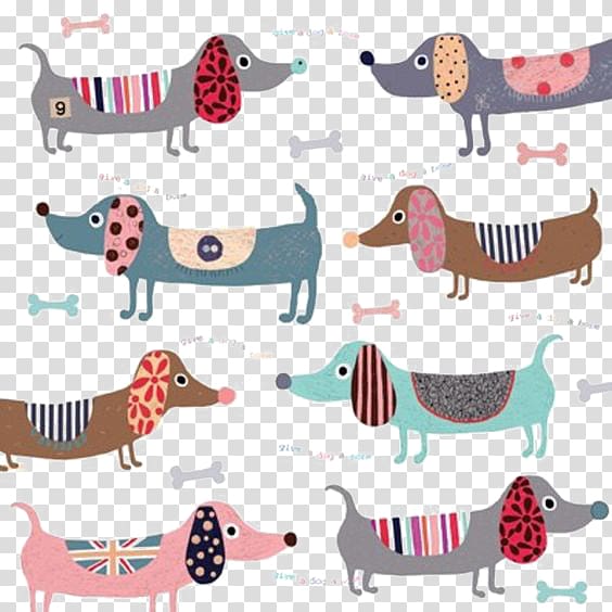 dachshund illustration, I Love My Dachshund Cushion Throw pillow, Puppy Background transparent background PNG clipart
