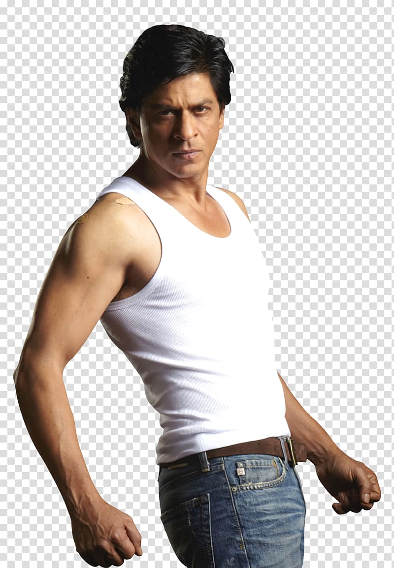 man wearing white tank top and blue denim bottoms closeup , Shah Rukh Khan Bollywood Film YouTube MP3, Shah Rukh Khan transparent background PNG clipart