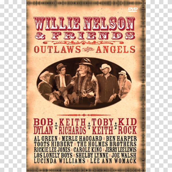 Outlaws and Angels Willie Nelson & Friends – Stars & Guitars DVD The Highwaymen Country rock, dvd transparent background PNG clipart