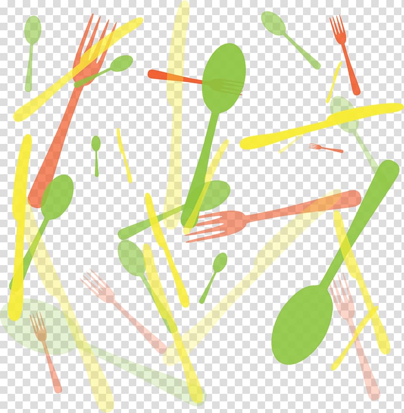 Spork Spoon Fork, hand colored fork spoon transparent background PNG clipart