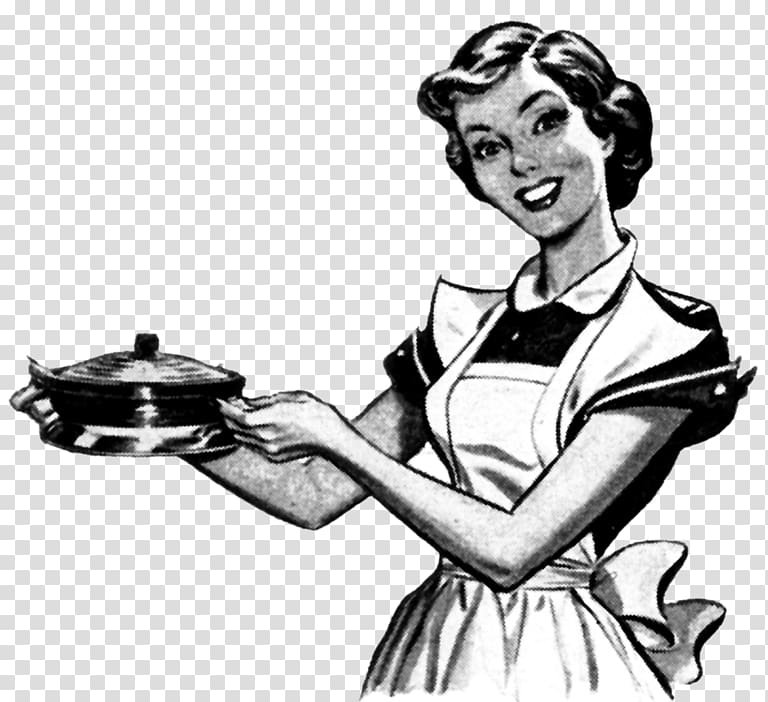 Retro style Cooking Chef Towel Woman, cooking transparent background PNG clipart