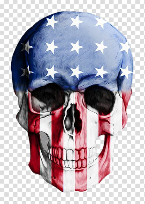 United States of America flag-themed skull , United States LG G2 Human skull symbolism Color, US wind skull transparent background PNG clipart