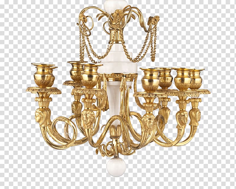 Chandelier Bronze sculpture Brass Gilding, Brass transparent background PNG clipart