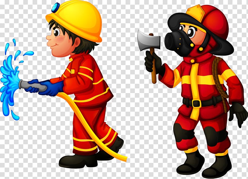 Firefighter , Firefighters are working transparent background PNG clipart