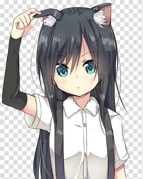 Catgirl Anime Chibi Kawaii, Cat transparent background PNG clipart