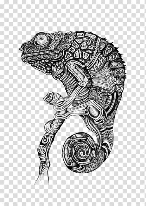 Chameleons Lizard Drawing Tattoo, Chameleon pattern transparent background PNG clipart