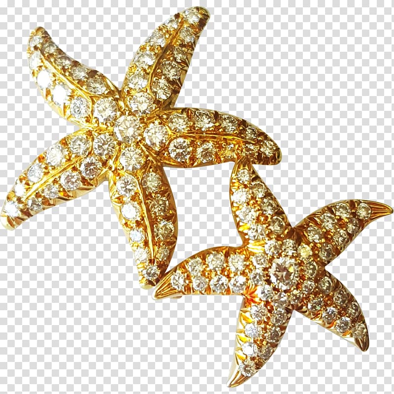 Starfish Brooch Jewellery Gold Carat, starfish transparent background PNG clipart