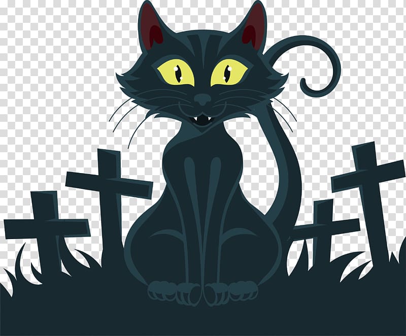 Black cat Feral cat Wildcat Domestic short-haired cat, Black cats at night transparent background PNG clipart