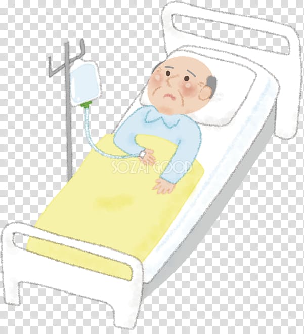 Hospital Inpatient care grandfather Old age, bed transparent background PNG clipart