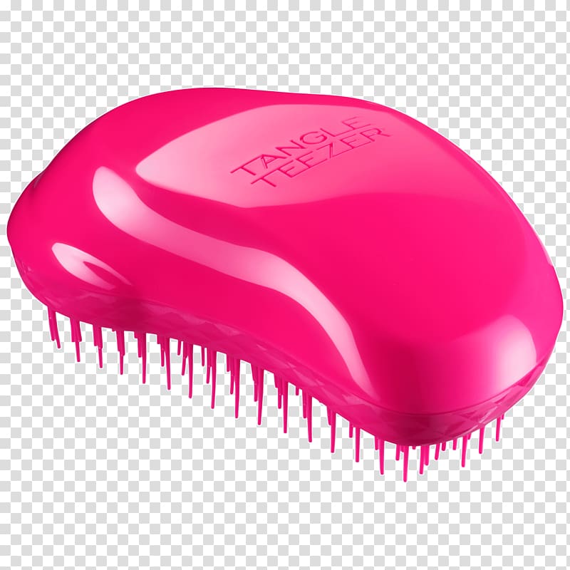 Hairbrush Comb Tangle Teezer, Pink Brush transparent background PNG clipart