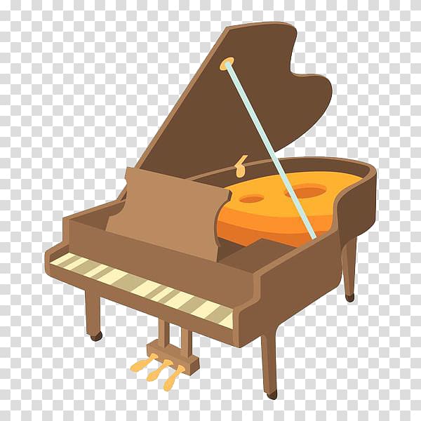 Grand piano Illustration, Cartoon piano transparent background PNG clipart