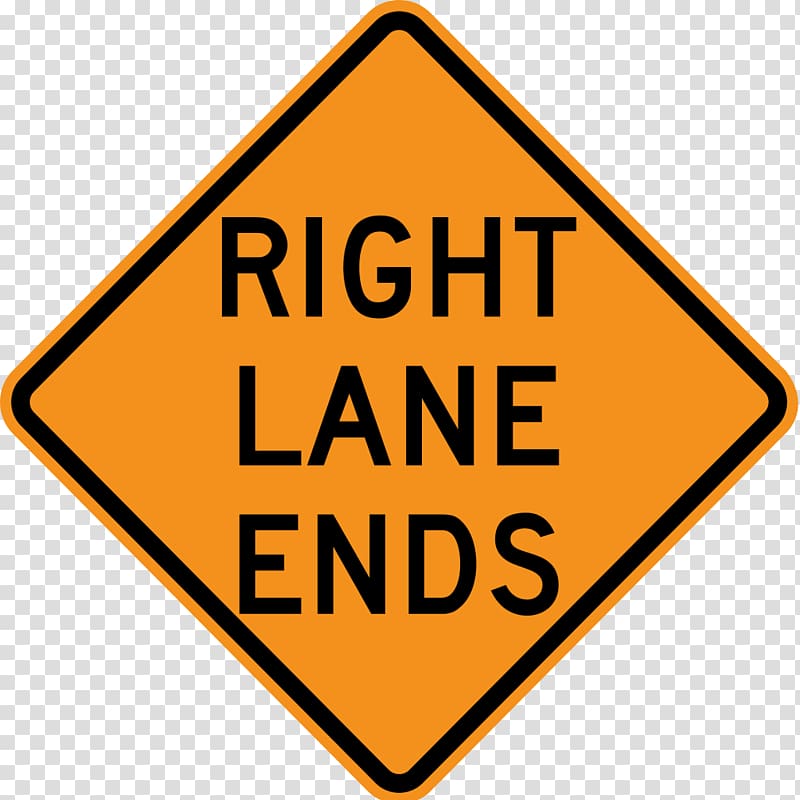 Traffic sign Warning sign Lane Manual on Uniform Traffic Control Devices Road, temporarily transparent background PNG clipart