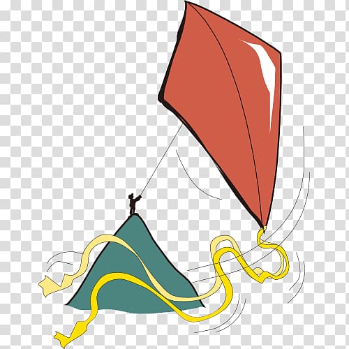 Kite Drawing Illustration, Hand-painted kite-flying transparent background PNG clipart