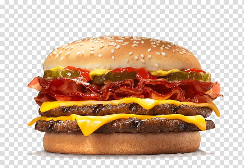 Cheeseburger Whopper Hamburger Big King Bacon, burger king transparent background PNG clipart