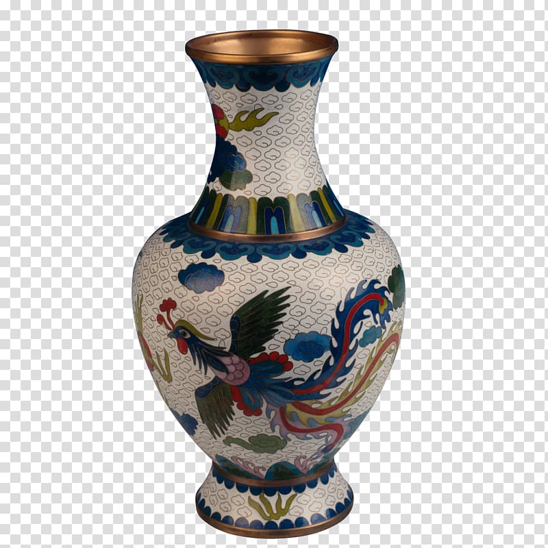Vase Porcelain Blue and white pottery Ceramic glaze, Phoenix vase transparent background PNG clipart