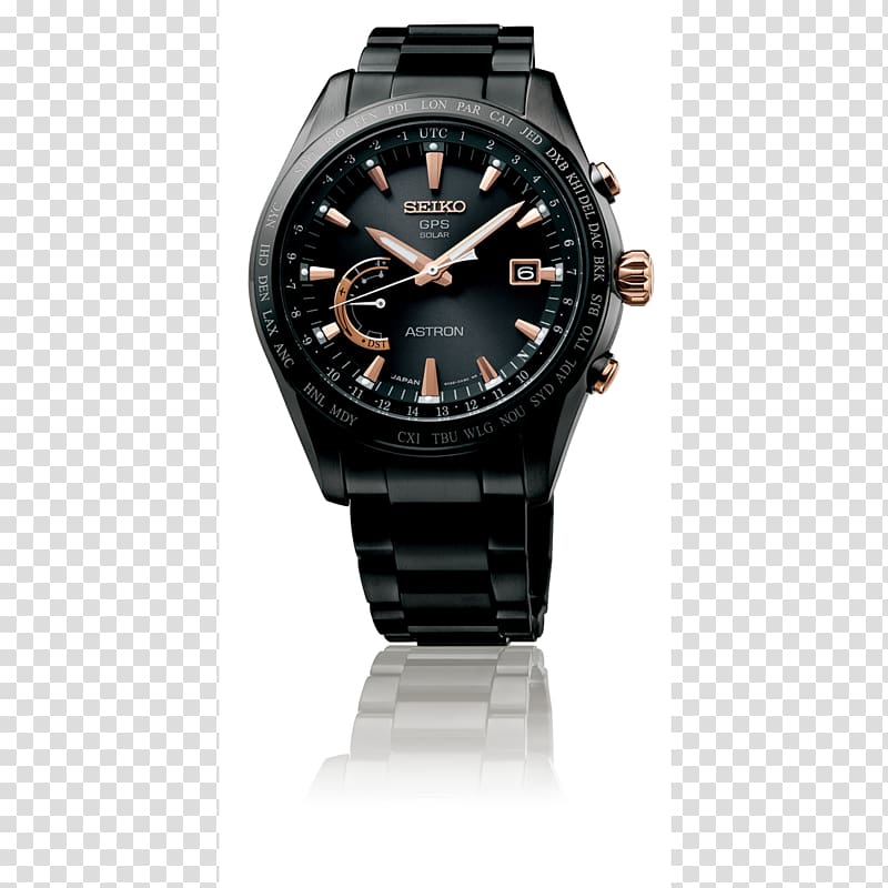 Astron Seiko Solar-powered watch Clock, watch transparent background PNG clipart