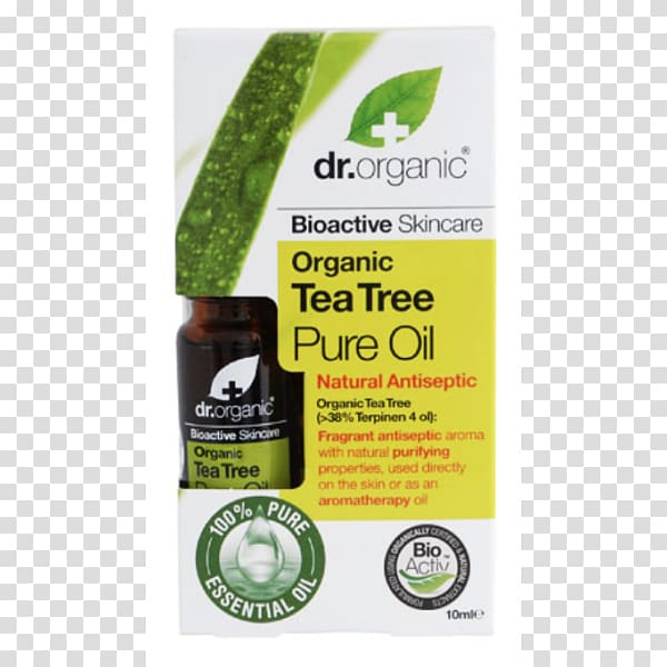 Dr. Organic Tea Tree Pure Oil 10 ml Tea tree oil Organic food Essential oil, oil transparent background PNG clipart