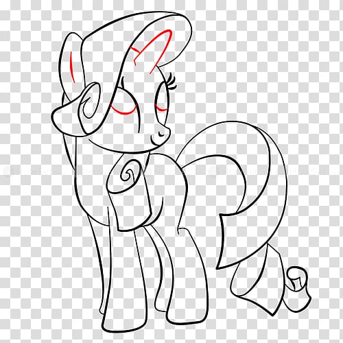 Pony Drawing Horse Rarity , paper plane rainbow dividing line transparent background PNG clipart
