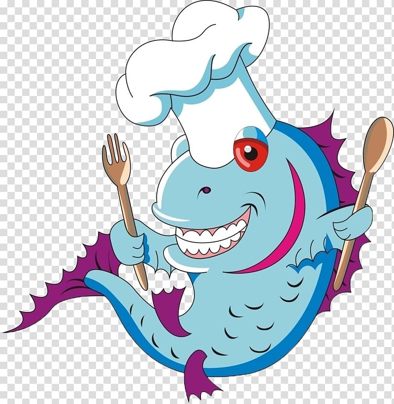 Fish Chef Food Illustration, Fish Chef transparent background PNG clipart