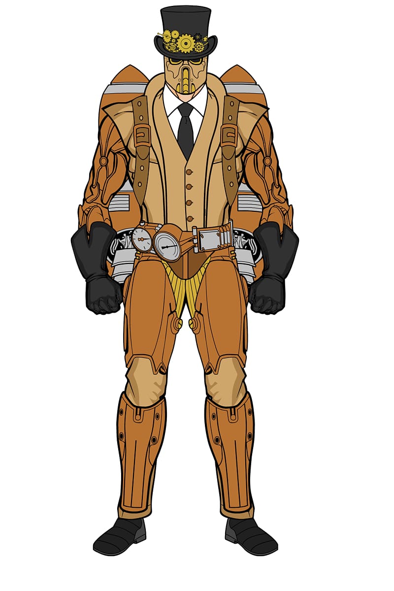 Steampunk Pocket watch Hero Costume, others transparent background PNG clipart