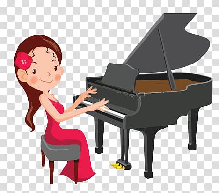 piano girl transparent background PNG clipart