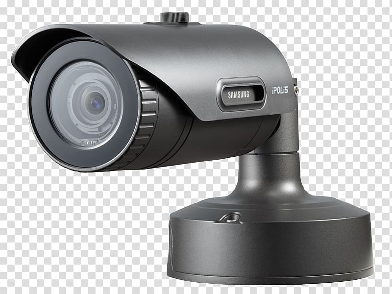 High Efficiency Video Coding Closed-circuit television Samsung 5Mp Ir Bullet Camera IP camera, Camera transparent background PNG clipart