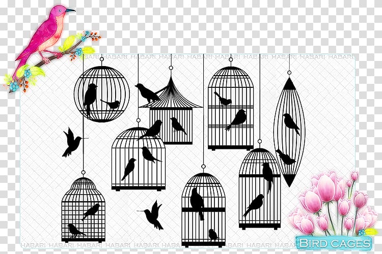 Birdcage Silhouette, Bird transparent background PNG clipart