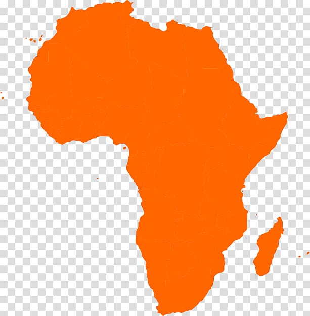 orange Brazil map, Africa Map , Orange Map of Africa transparent background PNG clipart