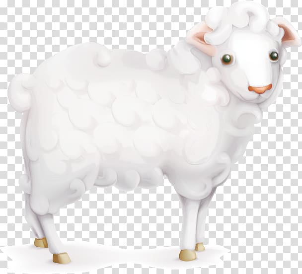 white sheep illustration, Sheep, Cartoon sheep transparent background PNG clipart