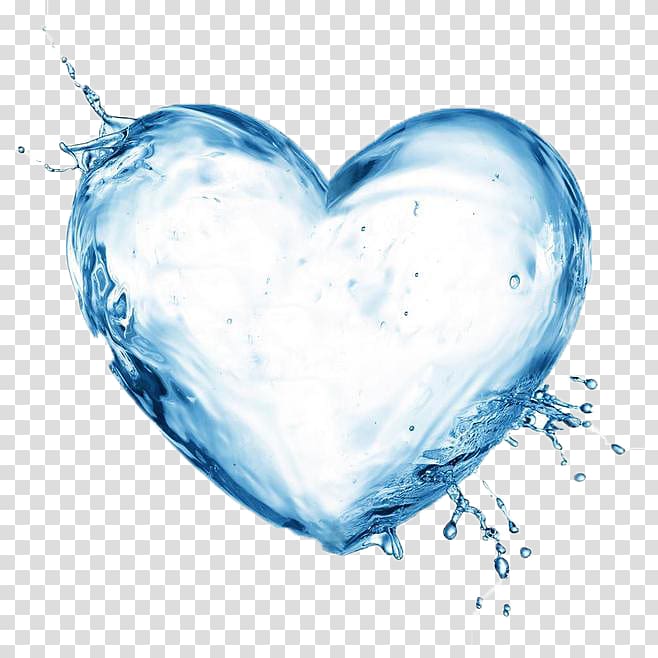 heart-shaped water illustration, Water Filter Water ionizer Health Drinking water, Heart-shaped water droplets transparent background PNG clipart