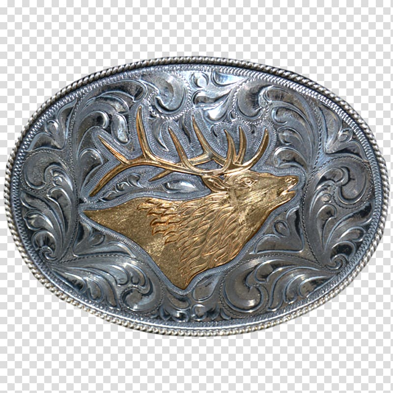 Sterling silver Belt Buckles, golden elk transparent background PNG clipart