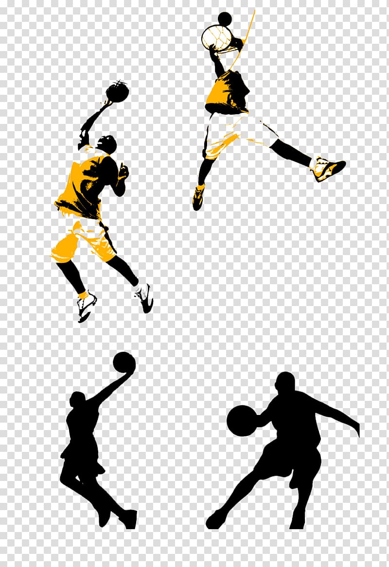 Basketball court Slam dunk , Yellow basketball player material transparent background PNG clipart