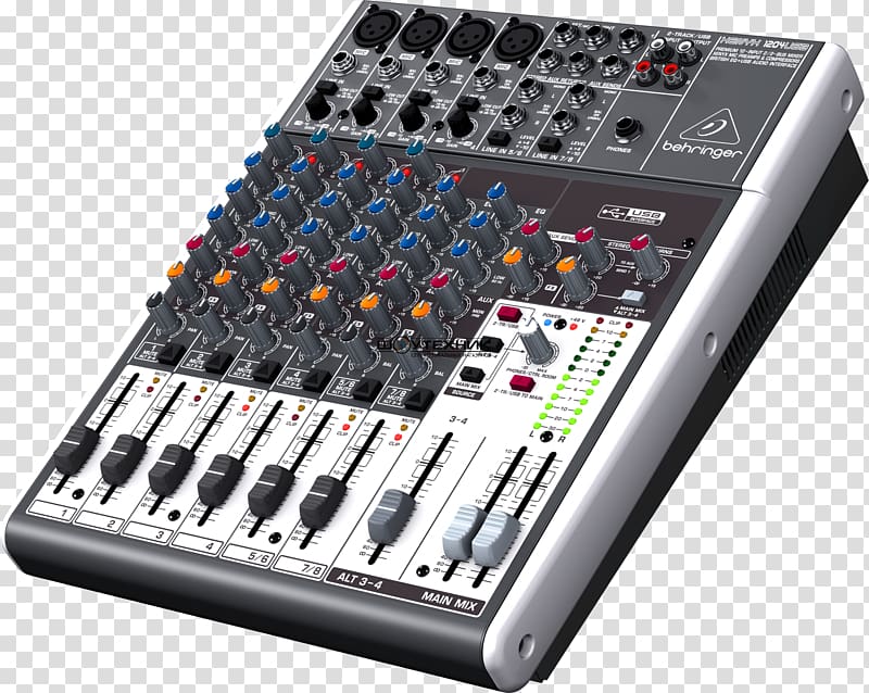 Microphone Behringer Xenyx X1204USB Audio Mixers, microphone transparent background PNG clipart