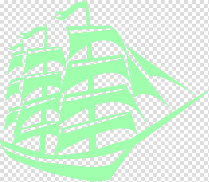 Sailing ship Sailboat Mast, Simple green sailing boat transparent background PNG clipart