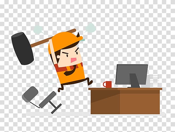 Stress Labor Well-being Environment, health and safety, Flat computer hit man transparent background PNG clipart