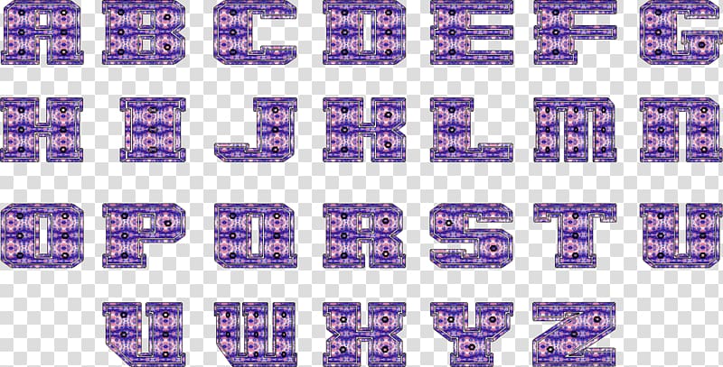 Violet Purple Number Pattern, alphabet collection transparent background PNG clipart