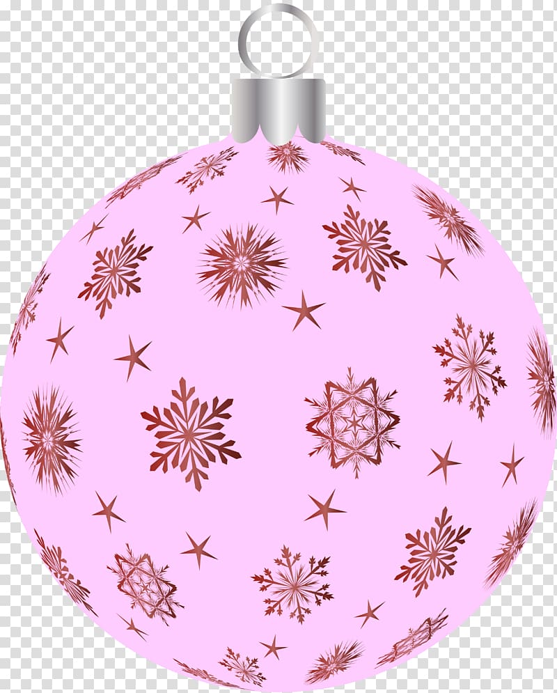Christmas ornament Pink M Christmas Day Pattern, pure christmas ball transparent background PNG clipart