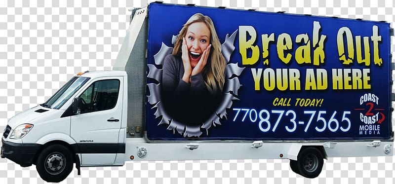 Commercial vehicle Advertising Mobile billboard Truck, advertising billboard transparent background PNG clipart