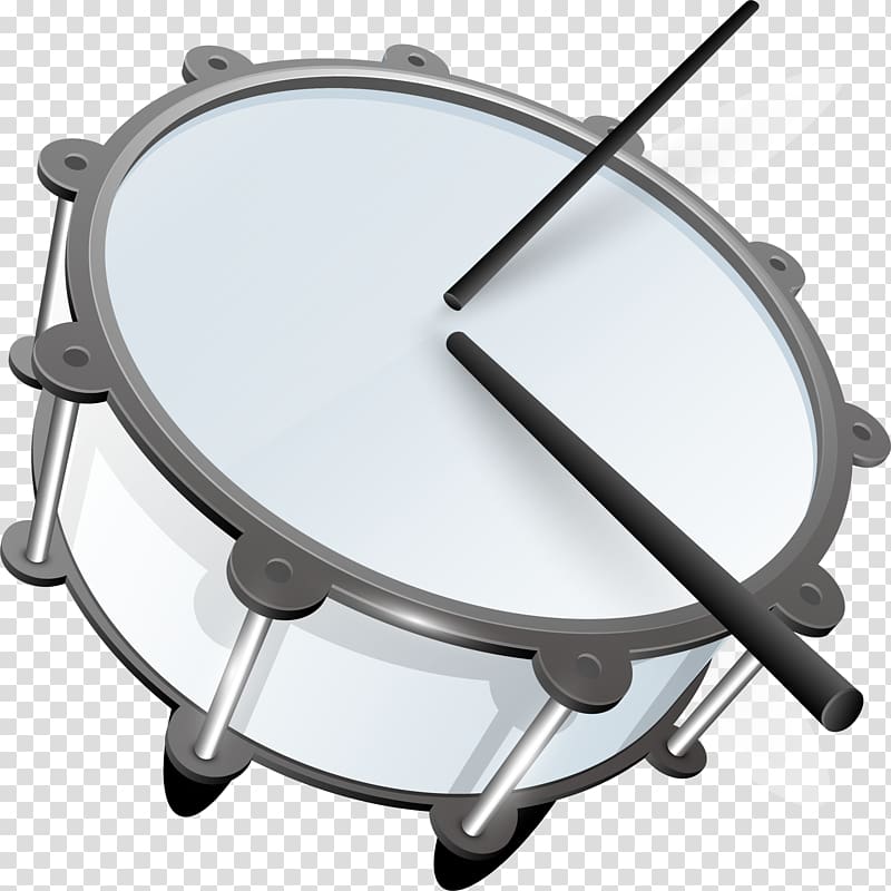 Drums Drum stick, Cartoon gray drum transparent background PNG clipart